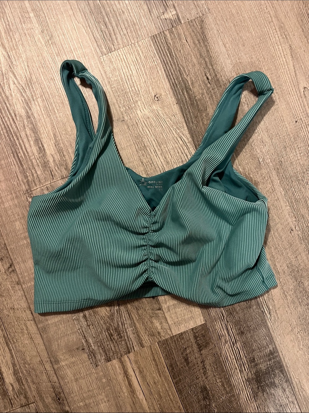 Aerie Green Ribbed Bralette size Large